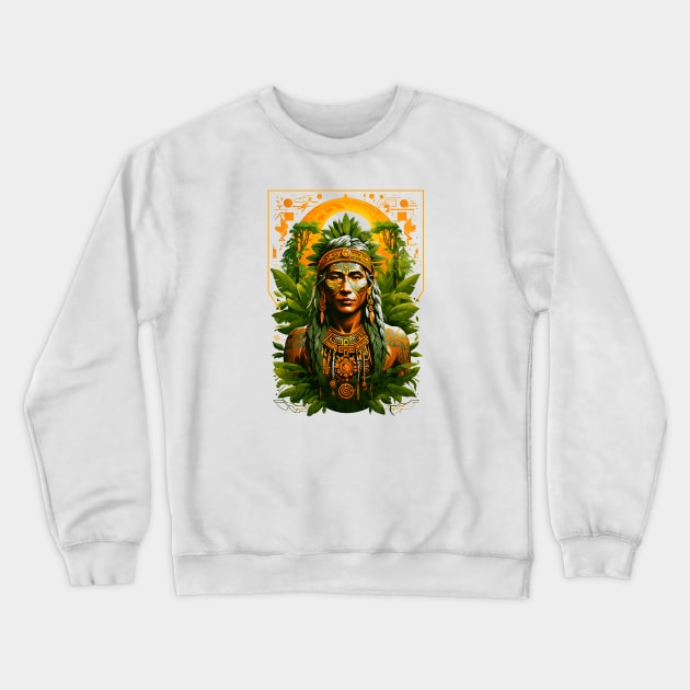 Native american Indian Warrior Crewneck Sweatshirt by 